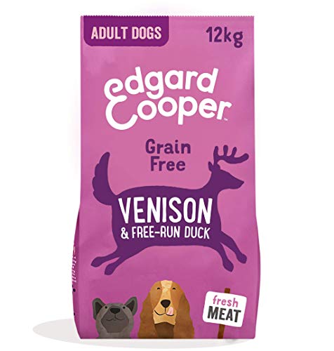 Edgard & Cooper Pienso Perros Adultos Comida Seca Natural Sin Cereales Hipoalergenico 12kg Venado y Pato Fresco, Fácil de digerir, Alimentación Sana Sabrosa y equilibrada, Proteína