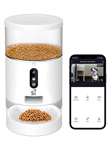 Comedero Gato y Perro automatico WiFi Camara, 4 litros, Audio bidireccional, Visión Nocturna, Funciona con Alexa, Google Home y App Smart Life