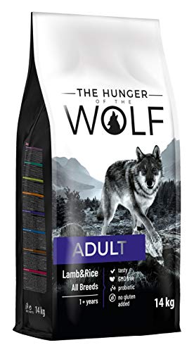 The Hunger of the Wolf Alimento seco para perros adultos de todas las razas, fórmula delicada con cordero y arroz- 14 kg