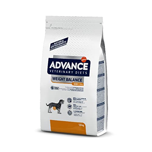 Advance Veterinary Diets Weight Balance Mini - Pienso Para Perros Adultos Con Problemas De Sobrepeso De Razas Pequeñas - 1,5 kg