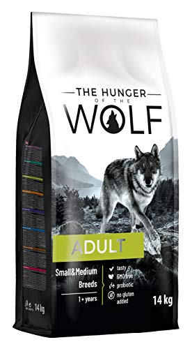 The Hunger of the Wolf Alimento seco para perros adultos de razas pequeñas y medianas, fórmula con pollo rica en vitamina C y E - 14 kg