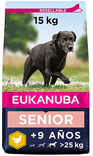 Eukanuba Comida seca para perros viejos de razas grandes con pollo 15 kg