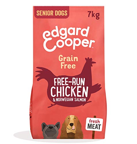 Edgard & Cooper Pienso Perros Adultos Comida Seca Natural Sin Cereales, Fácil de digerir, Alimentación Sana Sabrosa y equilibrada (Senior Salmón/Pollo, 7 kg (Paquete de 1))