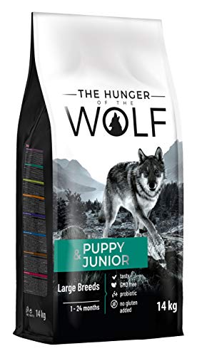 The Hunger of The Wolf Alimento seco para cachorros y perros jóvenes de razas grandes y gigantes, con alto contenido de carne de aves de corral, 14 kg