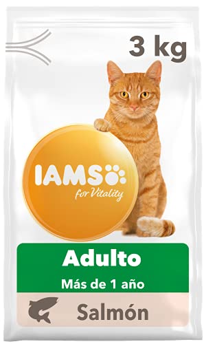 IAMS for Vitality Alimento seco para gatos adultos con salmón (1-6 años), 3 kg
