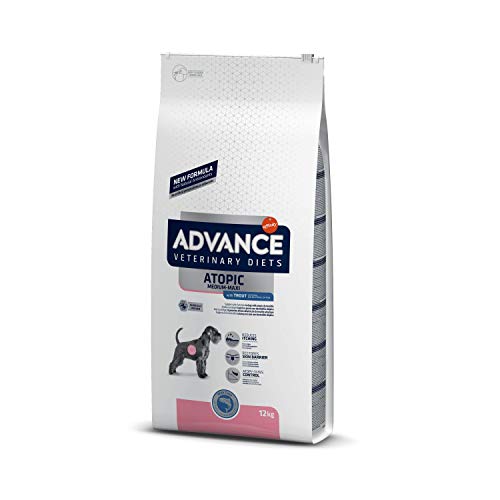 Advance Veterinary Diets Atopic Medium & Maxi, Pienso para Perros con Dermatitis atópica con Trucha, 12kg