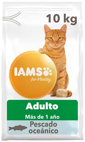 IAMS for Vitality Alimento seco para gatos adultos con pescado oceánico (1-6 años), 10 kg