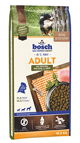 bosch HPC Adult con ave fresca y mijo | Alimento seco para perros adultos de todas las razas | 1 x 15 kg
