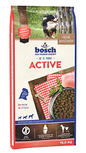 Bosch HPC Active | Alimento seco para perros adultos de todas las razas con actividad aumentada | 1 x 15 kg, aves