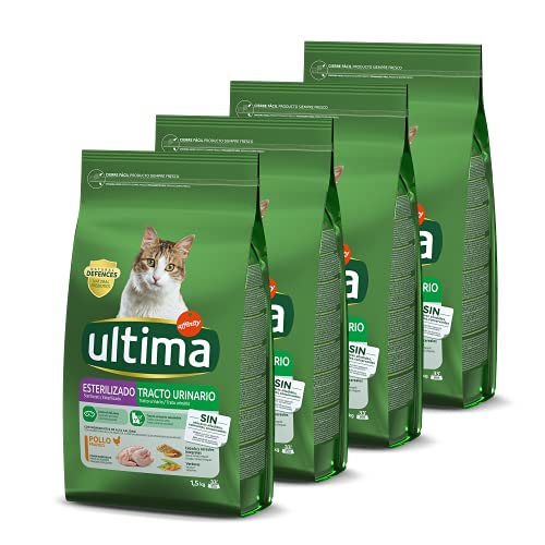 Ultima Pienso para gatos esterilizados con problemas del tracto urinario: Pack de 4 x 1.5 kg - Total: 6 kg