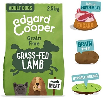 Alimento seco para perros Edgard Cooper Grain Free Grasss Fed Lamb