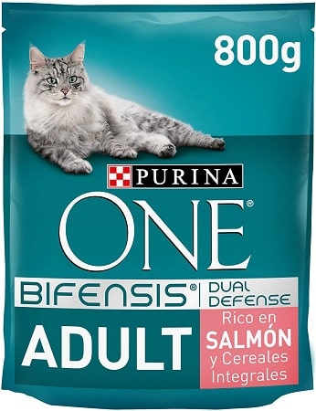 Pienso para gatos Purina One Bifensis Dual Defense Adult con salmón