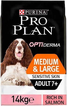 Pienso para perros Purina Pro Plan OptiDerma Medium Large Sensitive Skin Senior